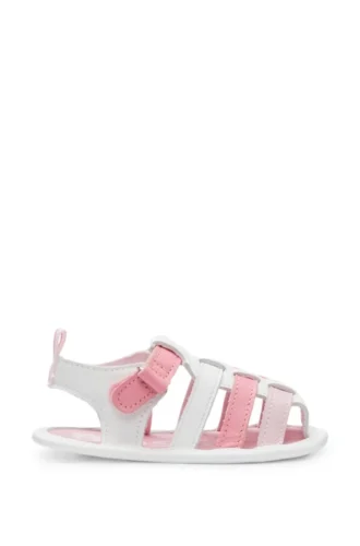 Babysandalen aus Leder mit Logo-Print