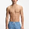 Badehose mit Mikroprint und Logo-Patch
