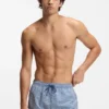 Badehose mit Mikroprint und Logo-Patch