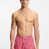 Badehose mit Mikroprint und Logo-Patch