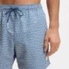 Badehose mit Mikroprint und Logo-Patch