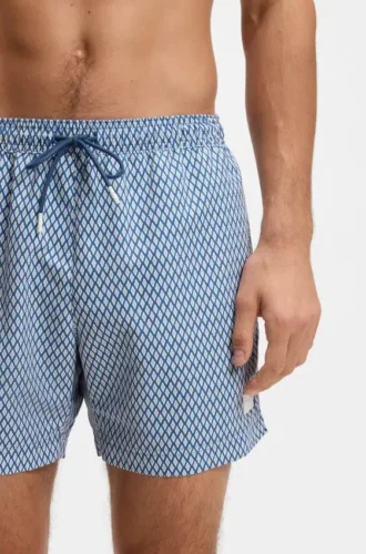Badehose mit Mikroprint und Logo-Patch