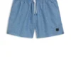 Badehose mit Mikroprint und Logo-Patch