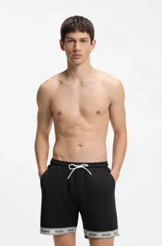 Badeshorts aus Mesh mit Jacquard-Logo-Band