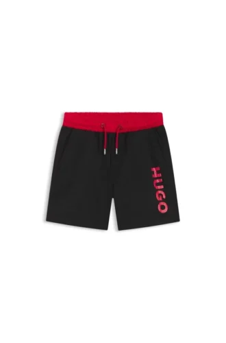 Badeshorts für Kinder mit kontrastierendem Logo-Print