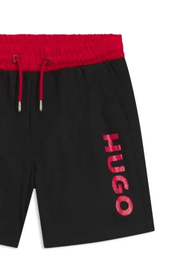 Badeshorts für Kinder mit kontrastierendem Logo-Print