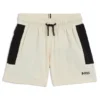 Badeshorts für Kinder mit Logo-Print aus Seersucker