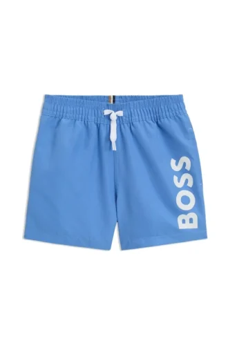 Badeshorts für Kinder mit Logo-Print und peaches Finish