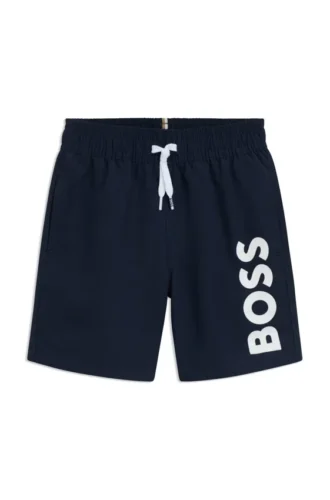 Badeshorts für Kinder mit Logo-Print und peaches Finish