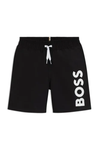 Badeshorts für Kinder mit Logo-Print und peaches Finish
