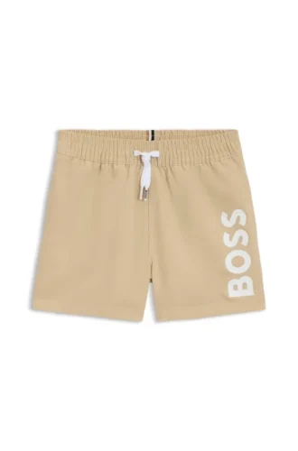 Badeshorts für Kinder mit Logo-Print und peaches Finish