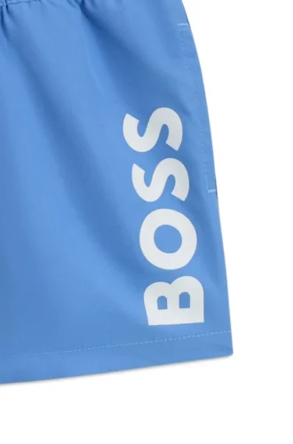 Badeshorts für Kinder mit Logo-Print und peaches Finish