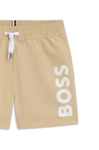 Badeshorts für Kinder mit Logo-Print und peaches Finish