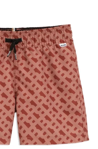 Badeshorts für Kinder mit Monogramm-Print