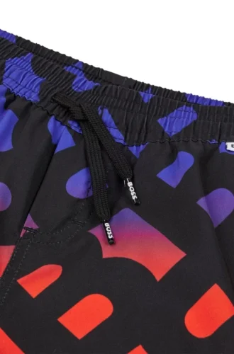 Badeshorts für Kinder mit Monogramm-Print in Farbverlauf