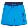 Badeshorts für Kinder mit vertikalem Logo-Print