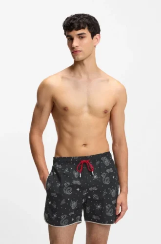 Badeshorts mit Allover-Print