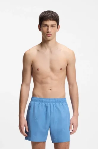 Badeshorts mit durchgehenden, übereinanderliegenden Logos