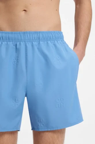 Badeshorts mit durchgehenden, übereinanderliegenden Logos