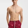 Badeshorts mit Kordelzug und Logo-Print