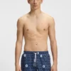 Badeshorts mit Kordelzug und Logo-Print