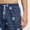 Badeshorts mit Kordelzug und Logo-Print