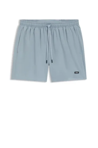 Badeshorts mit Logo-Applikation aus Gummi