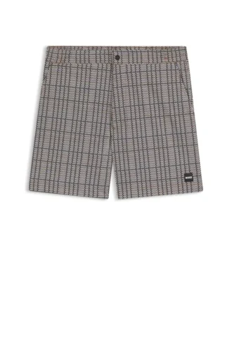 Badeshorts mit Logo-Applikation und Mikroprint