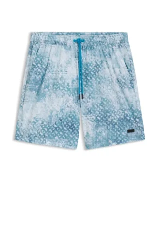 Badeshorts mit Logo-Applikation und Monogramm-Motiv