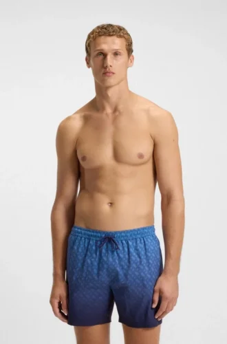Badeshorts mit Logo-Applikation und Monogramm-Print im Degradé-Look