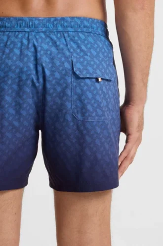 Badeshorts mit Logo-Applikation und Monogramm-Print im Degradé-Look