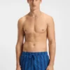 Badeshorts mit Logo-Applikation und Streifen