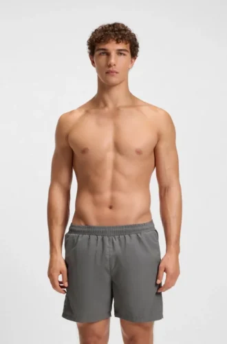 Badeshorts mit Logo und Streifen