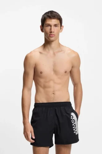 Badeshorts mit metallischem Split-Logo