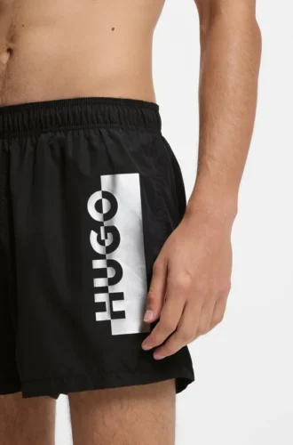 Badeshorts mit metallischem Split-Logo