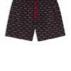 Badeshorts mit Split-Logo-Print
