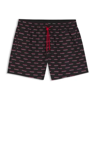 Badeshorts mit Split-Logo-Print
