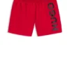 Badeshorts mit vertikalem Logo-Print