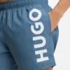 Badeshorts mit vertikalem Logo-Print