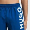 Badeshorts mit vertikalem Logo-Print