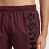 Badeshorts mit vertikalem Logo-Print