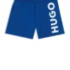 Badeshorts mit vertikalem Logo-Print