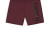 Badeshorts mit vertikalem Logo-Print