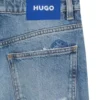 Baggy-Fit-Jeans aus blauem Distressed-Denim