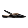 Ballerina-Pumps mit Fersenriemen aus Leder
