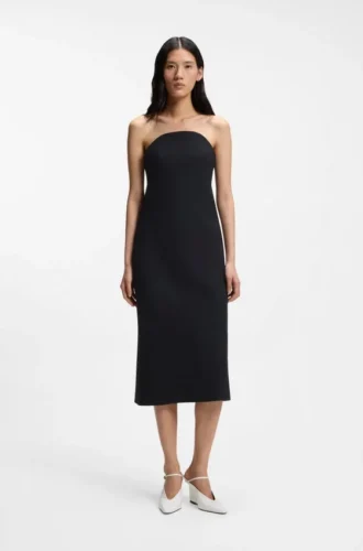 Bandeau-Kleid aus Stretch-Crêpe mit integriertem Korsett