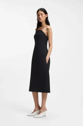 Bandeau-Kleid aus Stretch-Crêpe mit integriertem Korsett