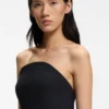 Bandeau-Kleid aus Stretch-Crêpe mit integriertem Korsett
