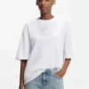 Baumwoll-Jersey-T-Shirt mit Strassstein-HUGO-Logo