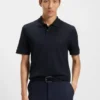 Baumwoll-Poloshirt mit Fischgrätmuster